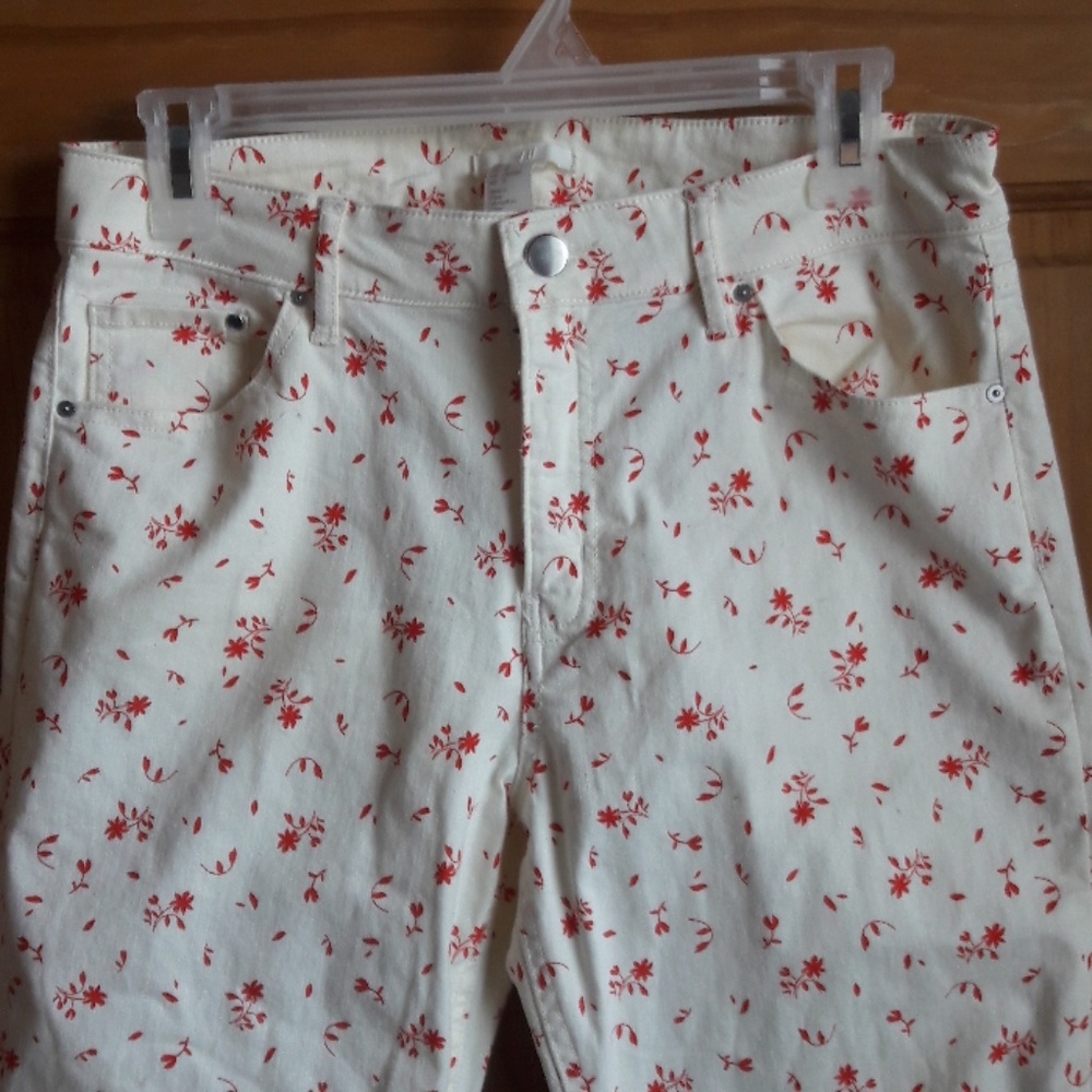 Floral print jeans